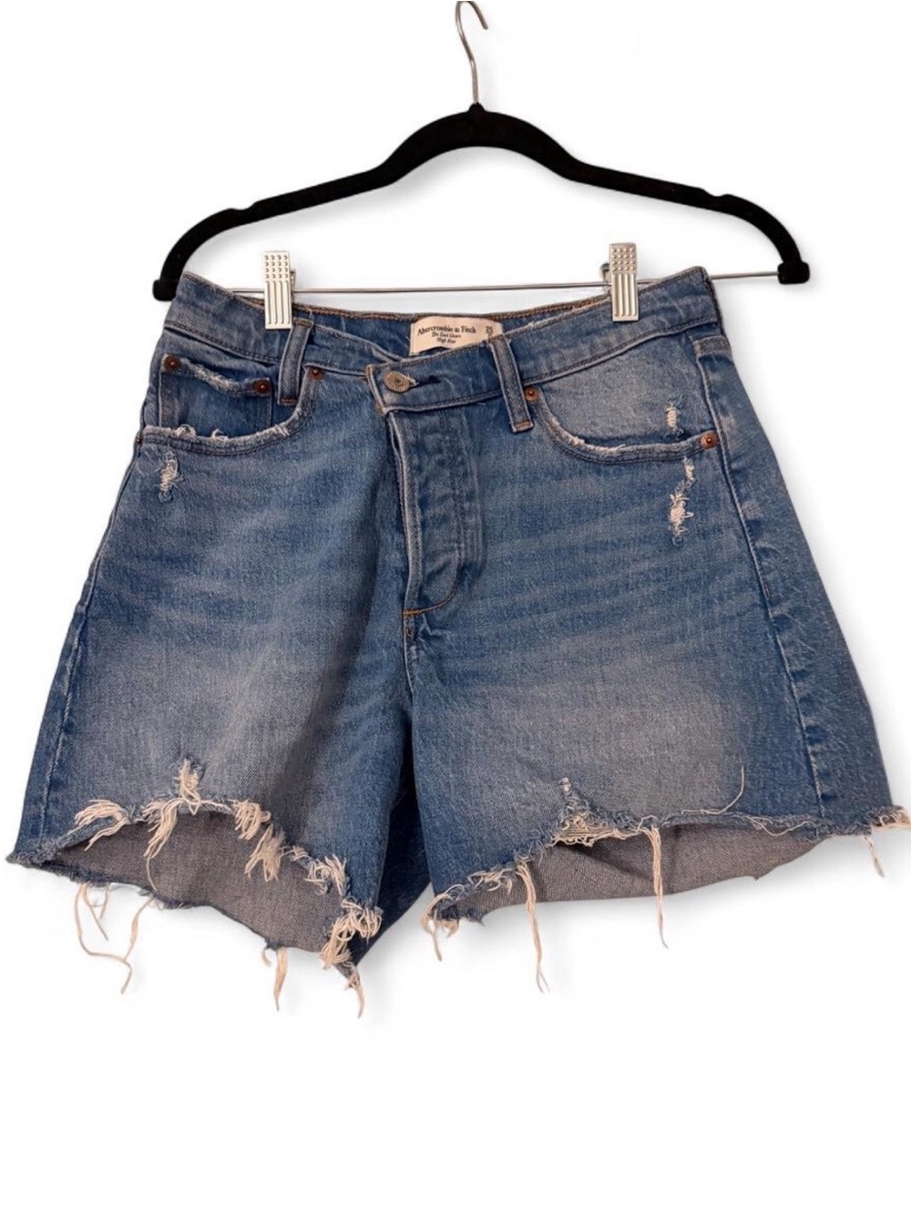 Abercrombie & Fitch The Dad Short High Rise Distressed Denim Shorts – Size 25/0